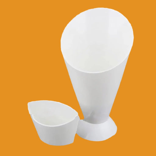 Kitchen Serving Tool Snack Cone Stand + Dip Holder For Chips Finger Food Sauce White Fries Dip and Cone Cup Snack Holder Serving