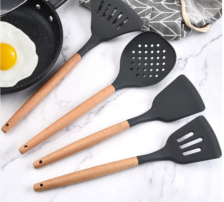 9 Pcs/Set Silicone Spatula Heat-resistant Soup Spoon Non-stick Special Cooking Shovel Kitchen Tools