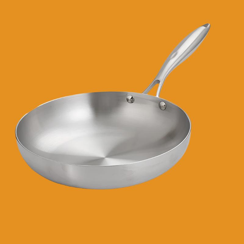 304 stainless steel three-layer steel frying pan, induction cooker, gas universal flat bottomed pan, steak frying pan