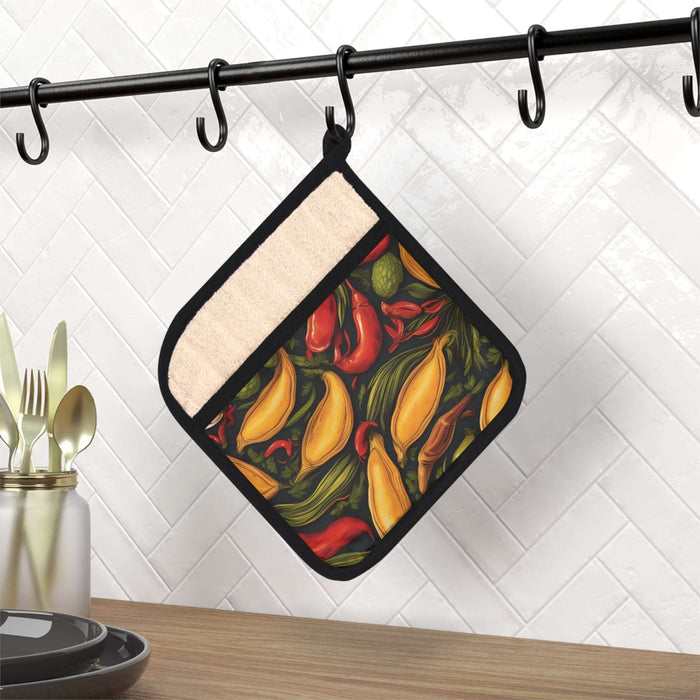 Mise En Place Pot Holder with Pocket - Cajun Culinary Co. Original Art Cajun Culinary Company