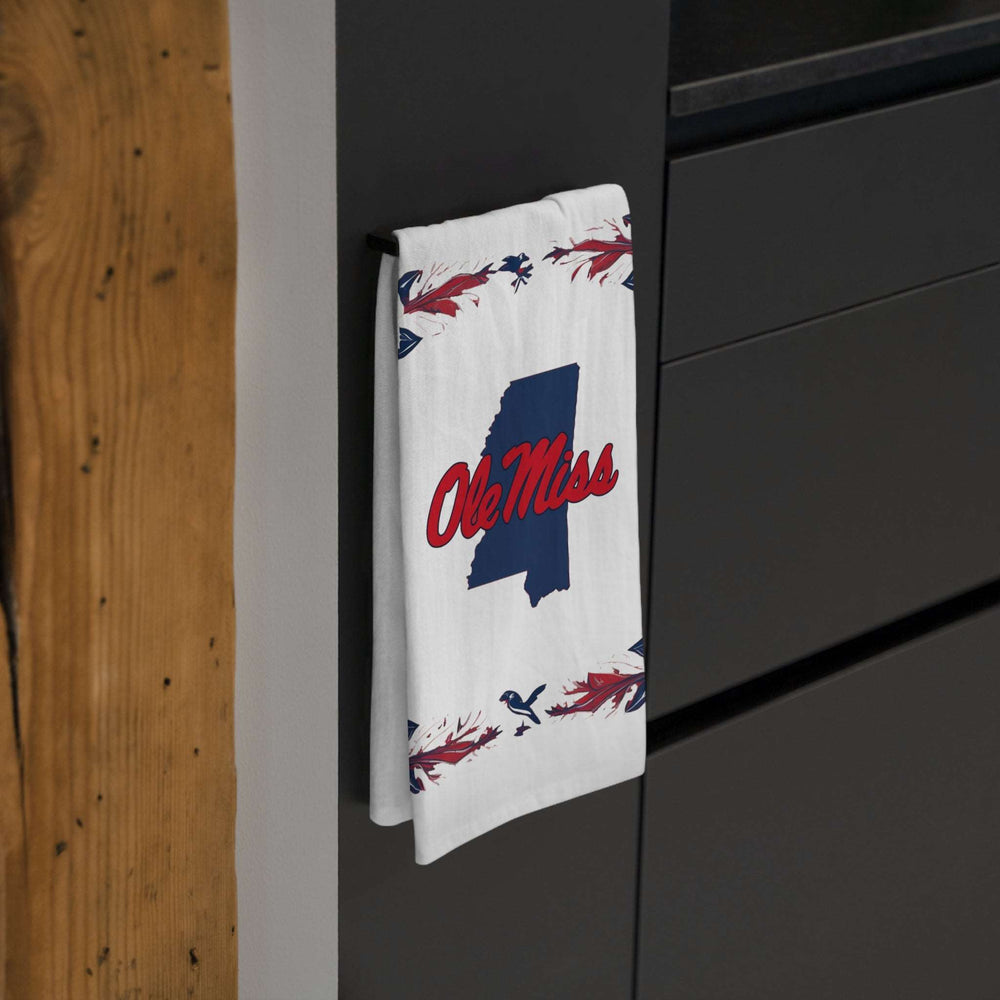 Rebel Elegance: Original Art Ole Miss Tea Towel