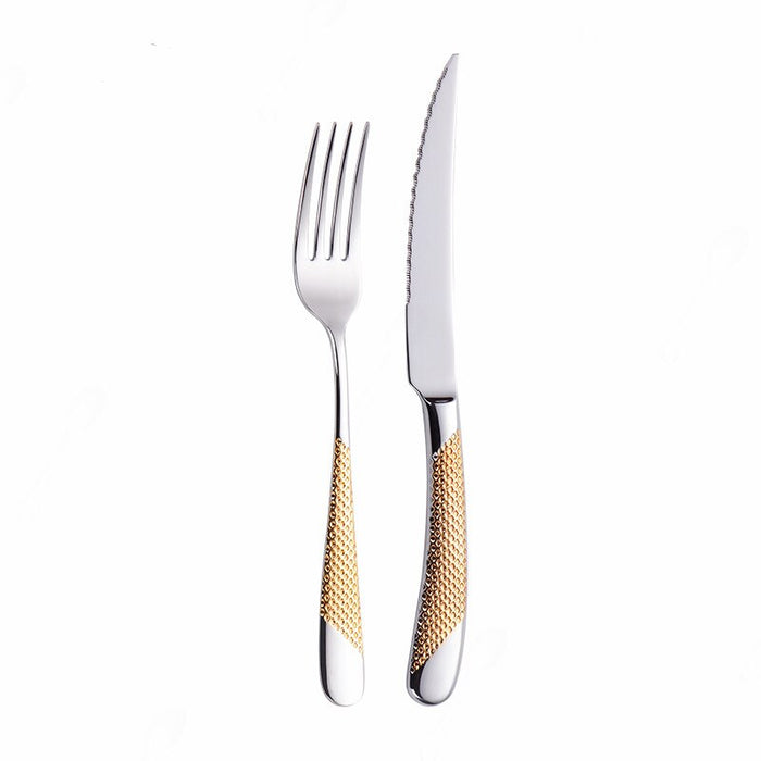 Home Tableware Cutlery Set Golden Cutlery Stainless Steel Dinnerware Set Silverware Cutlery Complete Fork Spoons Knives Set