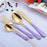 Multi-Colors Rainbow Cutlery Set Dinnerware Set Black Cutlery Kit Fork Knife Stainless Steel Silverware Home Tableware Set