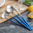 Luxury Dinnerware Set Stainless Steel Plating Gold Blue Black Knife Fork Tableware Cutlery White European Western Food Set 4pcs