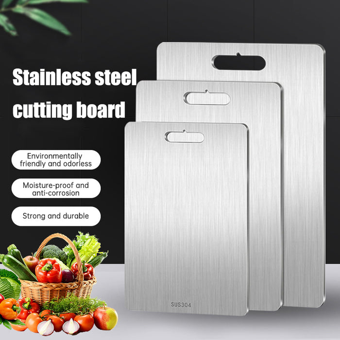 304 Stainless Steel Panel and Chopping Board Kitchen Household Thickened Double Sided Cutting Board Block Kneading Dough Board