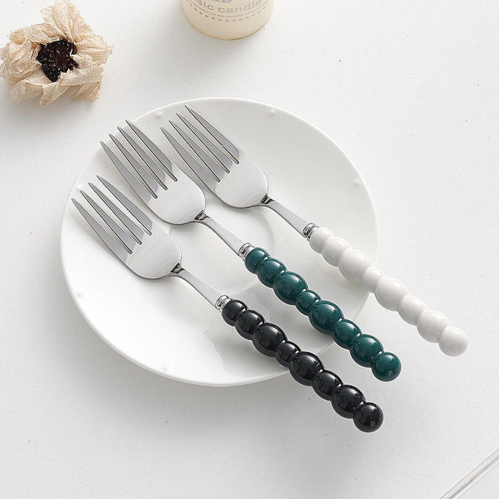 Set of 4 Stainless Steel price Creative Stainless Steel Colorful Pearl Handle Spoon Fork Knife High End Cutlery Set