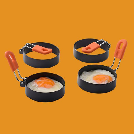 Creative thickened stainless steel non stick coating circular egg fryer hamburger patty mold