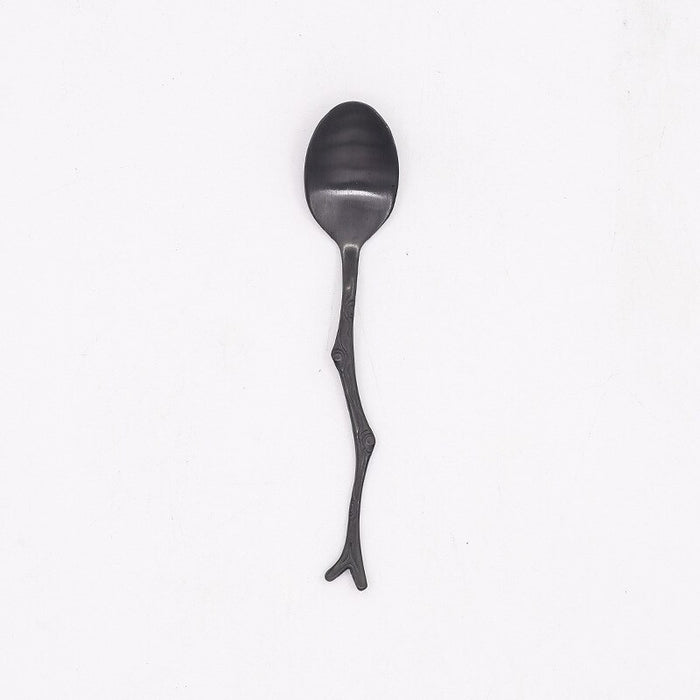 Stainless Steel Spoon Branch Pattern Knife Coffee Tea Spoon Dinnerware Cutlery Fruit Dessert Fork Stir Spoon Kitchen Accessories