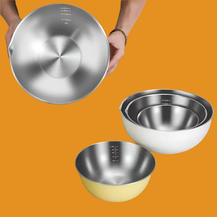 Stainless Steel Salad Basin With Scale