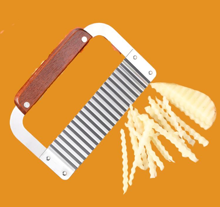 Kitchen Tools Stainless Steel Wave Knife Corrugated French Fries Cut Potato Shreds Multifunctional Vegetable Cutter