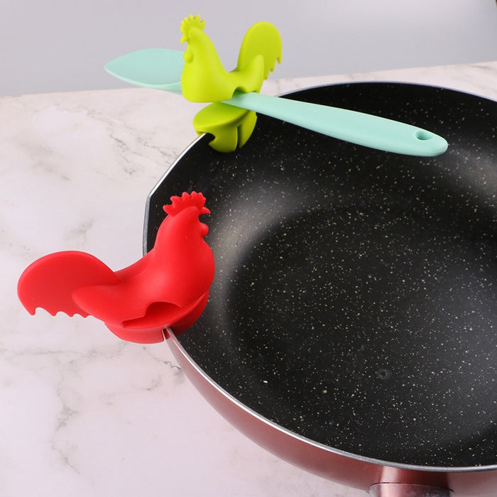 Home pot clamp creative rooster clamp kitchen baking clamp bird shaped silicone pot clamp kitchen spill proof clamp