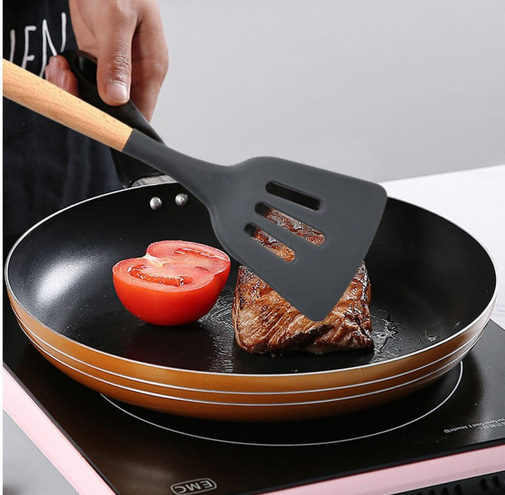 9 Pcs/Set Silicone Spatula Heat-resistant Soup Spoon Non-stick Special Cooking Shovel Kitchen Tools