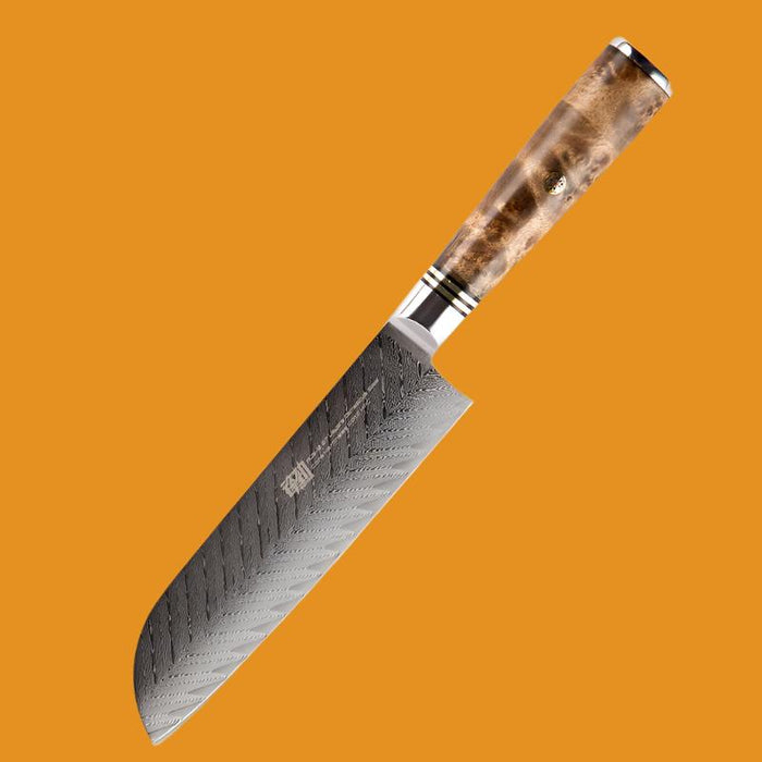 Damascus Chef Knife 7 Inch Sande Knife Fish Bone Pattern Sharp Sushi Knife Household Fish Raw Knife