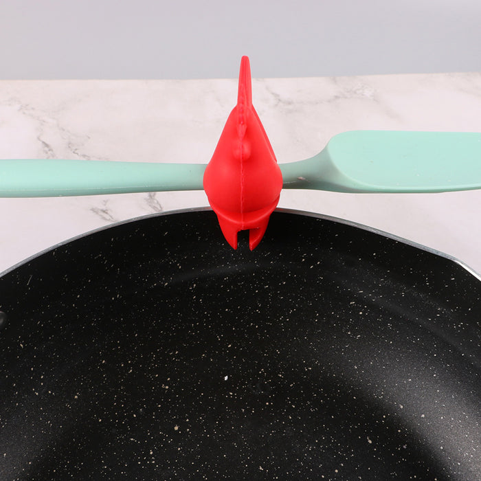 Home pot clamp creative rooster clamp kitchen baking clamp bird shaped silicone pot clamp kitchen spill proof clamp