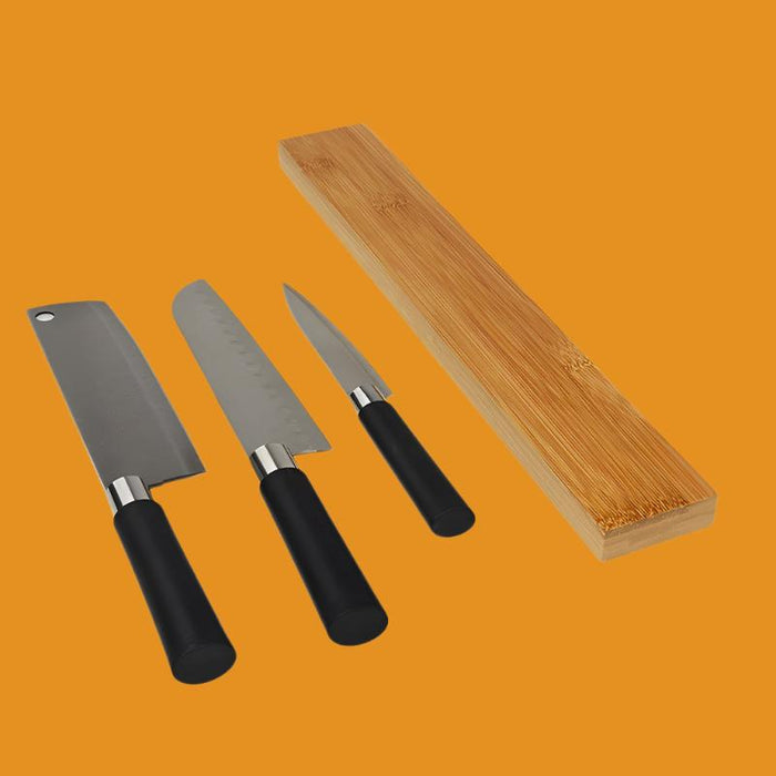 Magnet Knife Rack Nan Bamboo Home Kitchen Wall Hanging Suction Kitchen Knife Free Perforated Knife Storage Rack