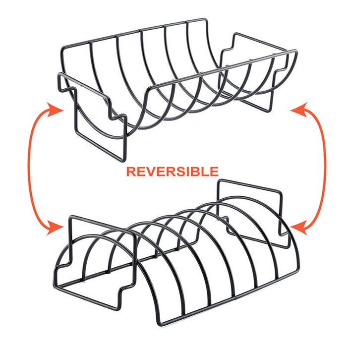 ONEUP Non-Stick Rib Shelf BBQ Stand Barbecue Roast Rack Stainless Steel Grilling BBQ Chicken Beef Ribs Rack Grilling baske