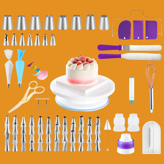 Cake Decorating Making Tools Baking Set Decorating Table 135 Pieces Baking Tools DIY Turntable Set