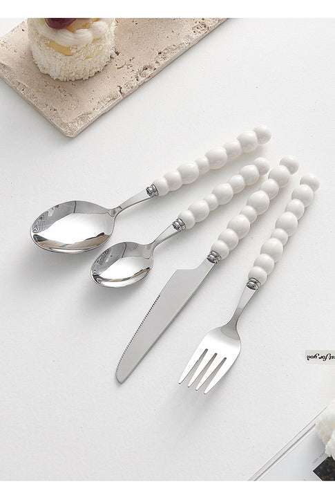 Set of 4 Stainless Steel price Creative Stainless Steel Colorful Pearl Handle Spoon Fork Knife High End Cutlery Set