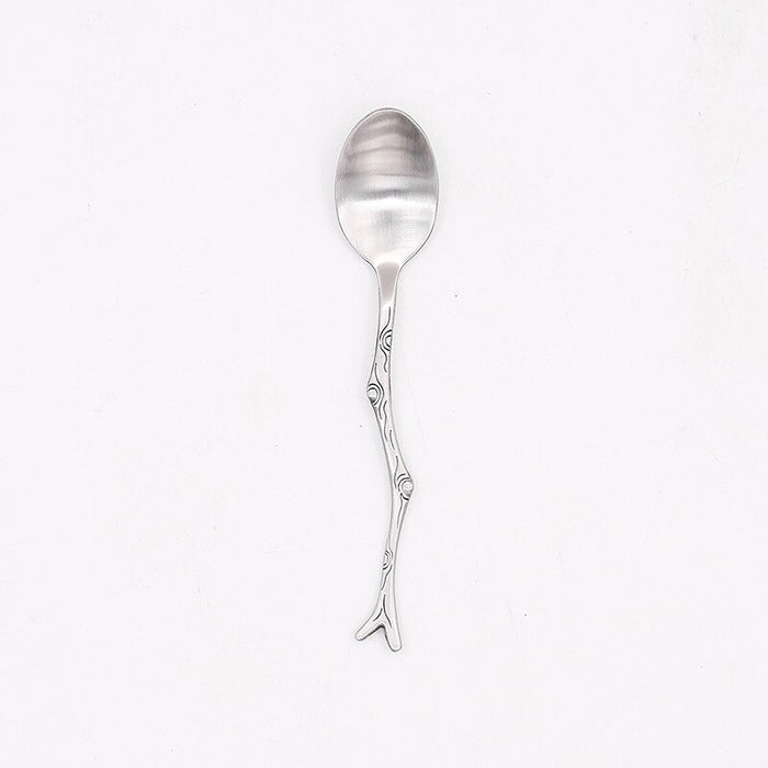 Stainless Steel Spoon Branch Pattern Knife Coffee Tea Spoon Dinnerware Cutlery Fruit Dessert Fork Stir Spoon Kitchen Accessories