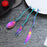 Stainless Steel Spoon Branch Pattern Knife Coffee Tea Spoon Dinnerware Cutlery Fruit Dessert Fork Stir Spoon Kitchen Accessories