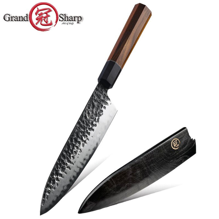 Professional Japanese Chef Knives Set 3 Layers AUS-10 Steel Meat Cleaver Salmon Fish Filleting Santoku Knife Gift GRANDSHARP