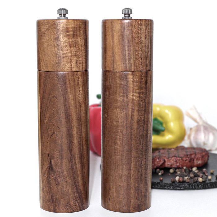 Cylindrical Grinder Acacia Wood Pepper Mill Ceramic Core Manual Pepper Grinder Multipurpose Seasoning Bottle Kitchen Tool