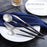 Luxury Dinnerware Set Stainless Steel Plating Gold Blue Black Knife Fork Tableware Cutlery White European Western Food Set 4pcs