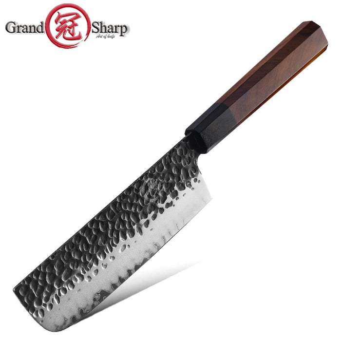 Professional Japanese Chef Knives Set 3 Layers AUS-10 Steel Meat Cleaver Salmon Fish Filleting Santoku Knife Gift GRANDSHARP