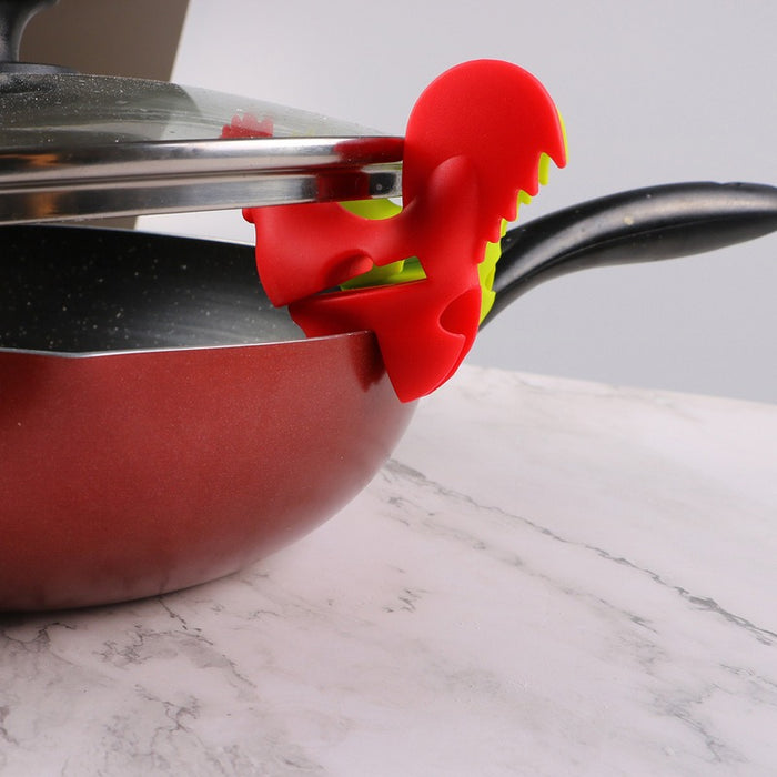 Home pot clamp creative rooster clamp kitchen baking clamp bird shaped silicone pot clamp kitchen spill proof clamp