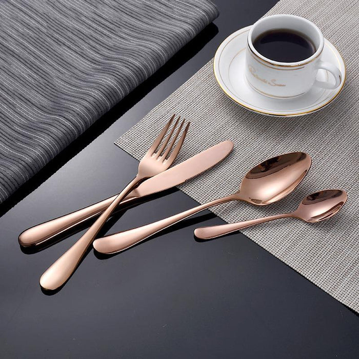 Gold Tableware Set Stainless Steel Cutlery Set 4 Gold Knife Cutlery Cutlery Gold Silver Knife Dinner Package European Style