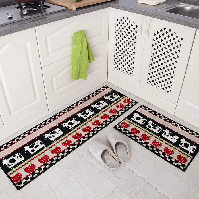 Kitchen Mat Set Wear-resistant Non-slip Kitchen Floor Mat Bathroom Absorbent Door Mat Oil-absorbing Anti-fouling Long Mat