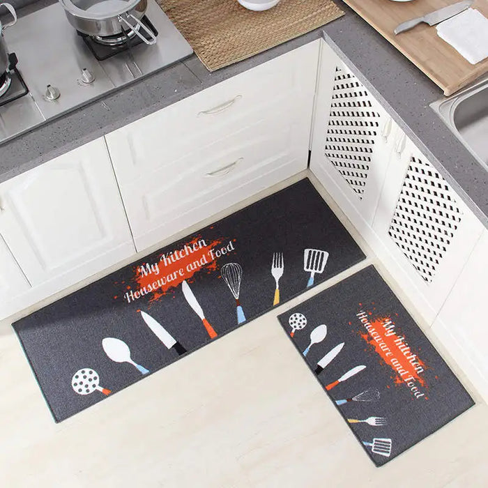 Kitchen Mat Set Wear-resistant Non-slip Kitchen Floor Mat Bathroom Absorbent Door Mat Oil-absorbing Anti-fouling Long Mat