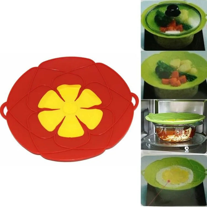 Silicone lid Spill Stopper Cover For Pot Pan Kitchen Accessories Cooking Tools Flower Cookware