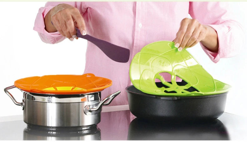 Silicone lid Spill Stopper Cover For Pot Pan Kitchen Accessories Cooking Tools Flower Cookware